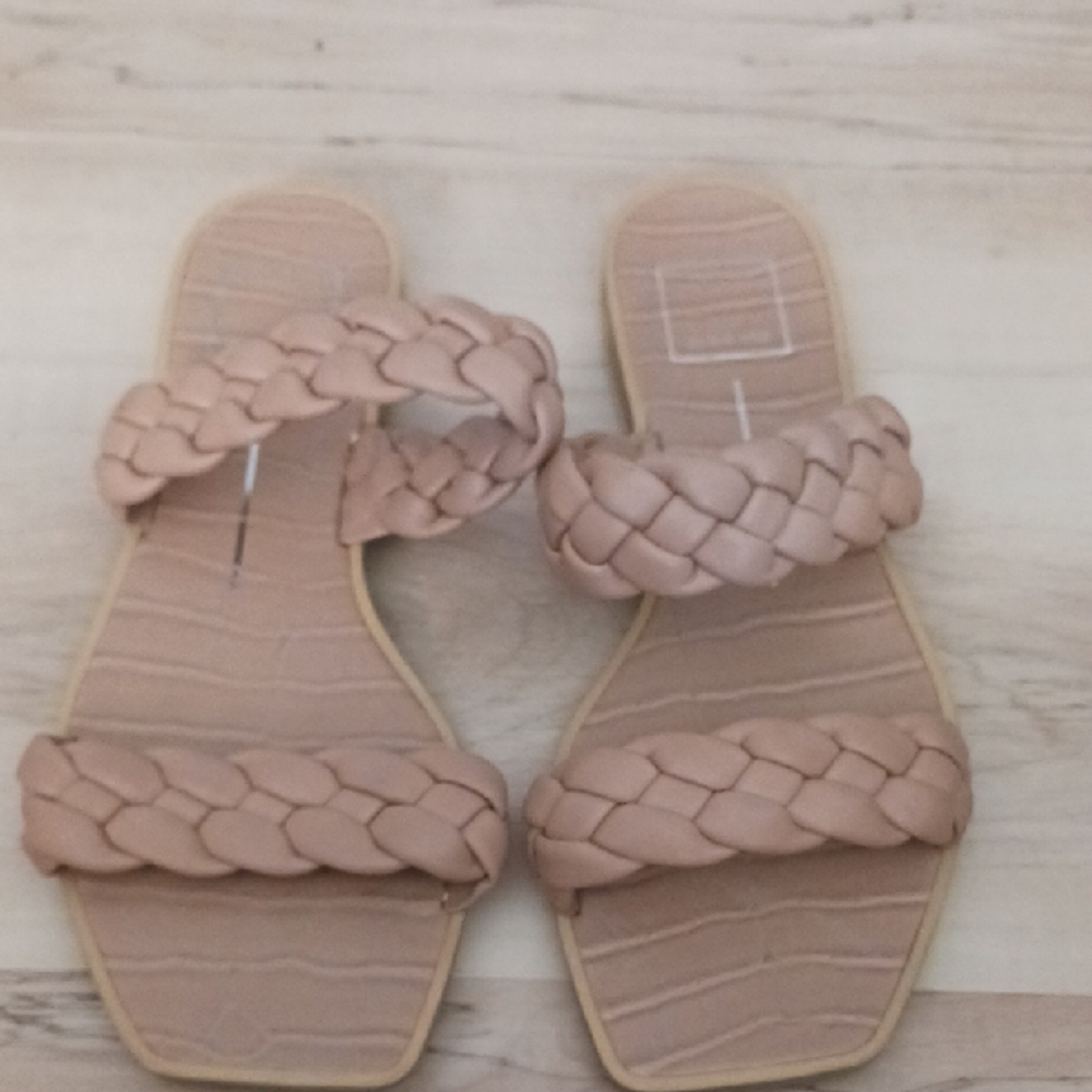 Dolce Vita Blush Braided Double-Strap Slide Sandals